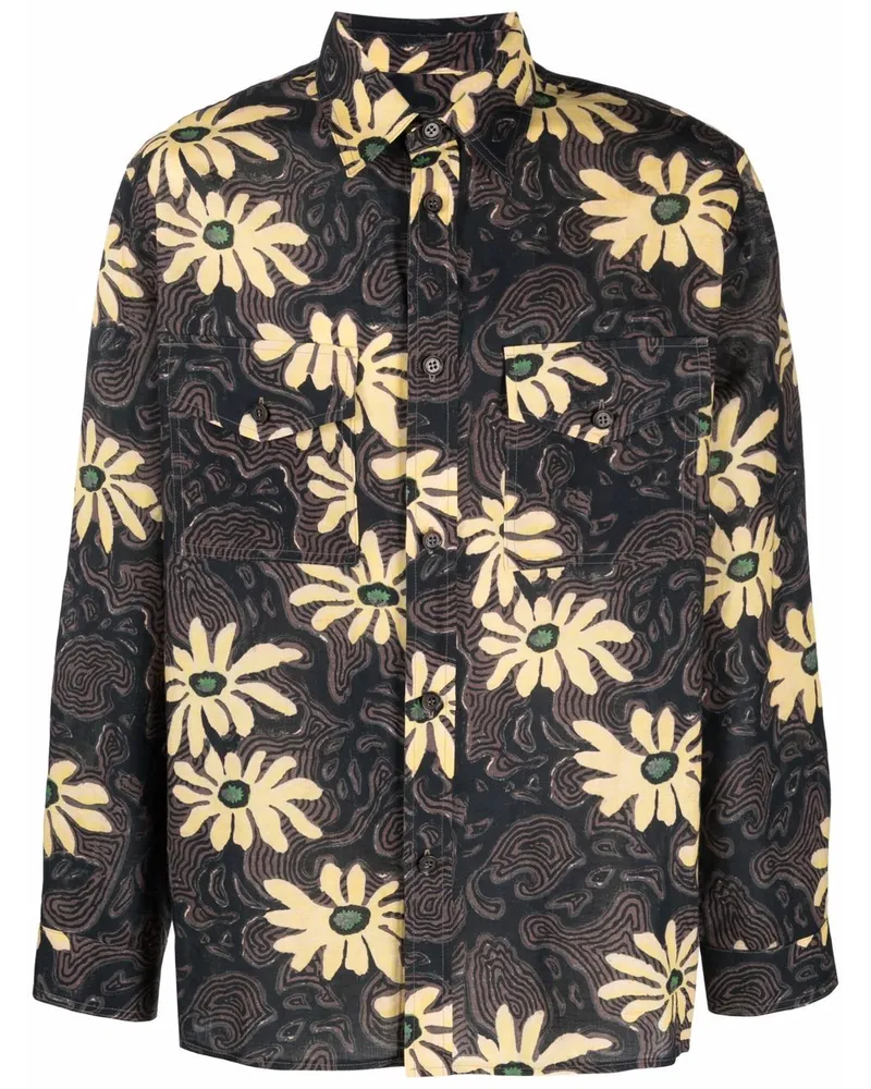 Nanushka Hemdjacke mit Blumen-Print - Braun Braun