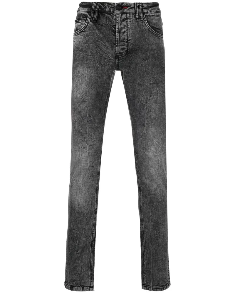 Philipp Plein Istitutional Super Straight-Leg-Jeans - Grau Grau