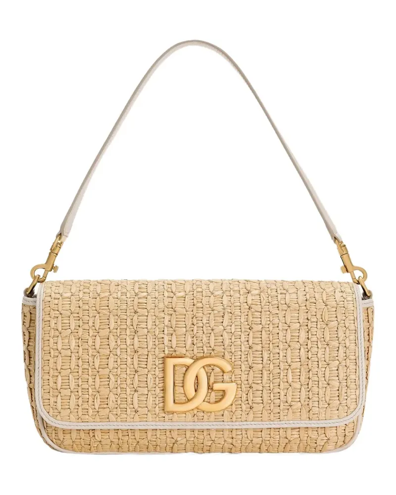 Dolce & Gabbana Umhängetasche mit Logo-Schild - Nude Nude