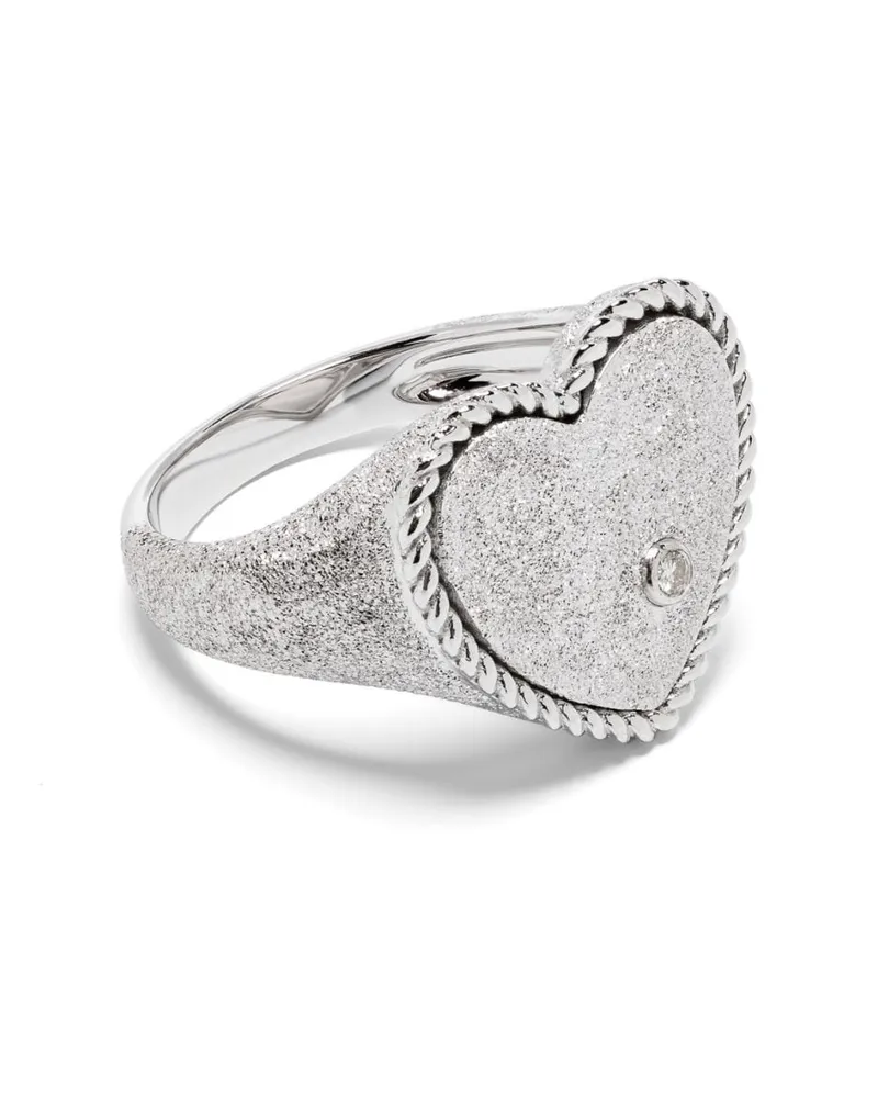 Yvonne Léon 9kt Chevalière Coeur Goldsiegelring - Silber Silber