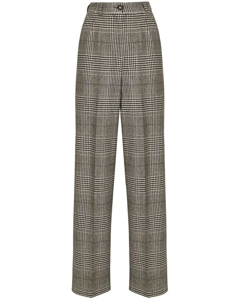 Dolce & Gabbana Ausgestellte Hose mit Karomuster - Grau Grau