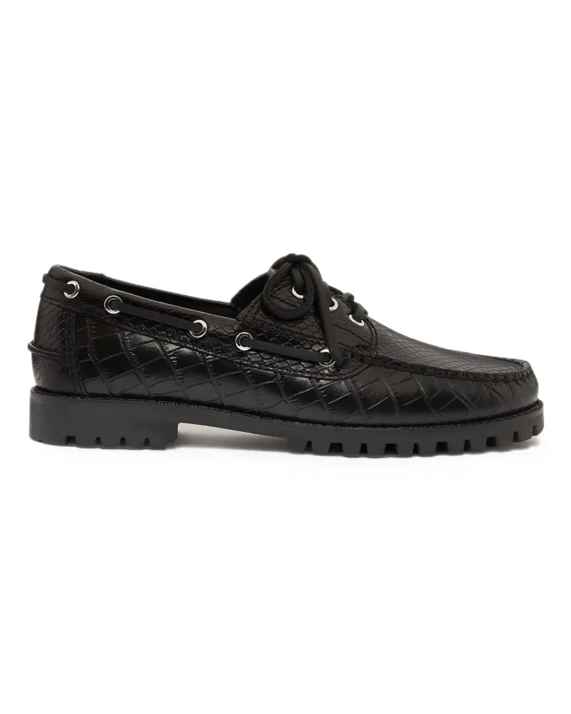 G.H. Bass & Co. Mallorie Camp Moc Loafer mit Kroko-Effekt - Schwarz Schwarz