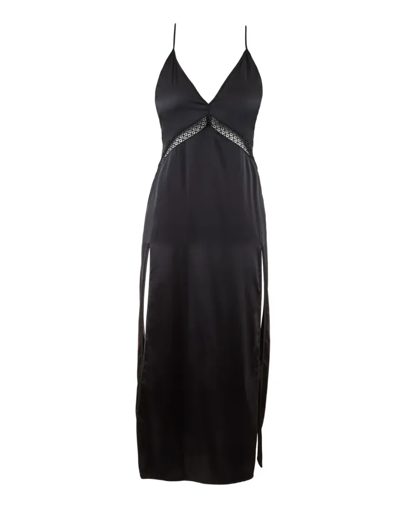 Aubade Silk Desire Nachthemd mit Spitzeneinsatz - Schwarz Schwarz