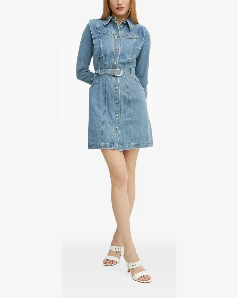 Morgan Hemdkleid mit Gürtel - Blau Blau