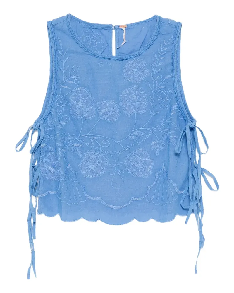 Free People Ausgeblichenes Gardens Tanktop - Blau Blau