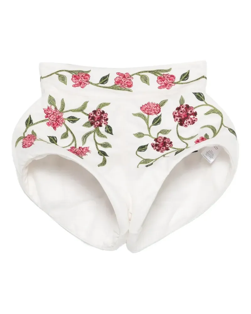 AGUA BENDITA Gatti Quebrada Shorts mit Blumen - Weiß Weiß