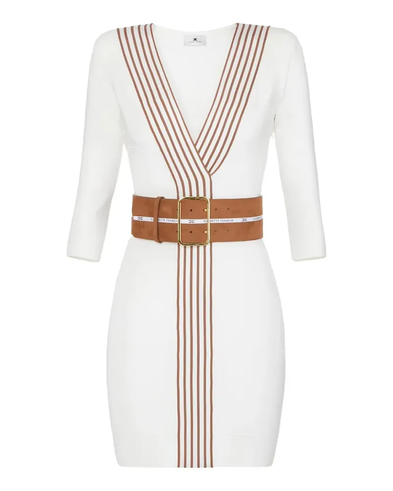 Elisabetta Franchi striped knit mini dress - Weiß Weiß