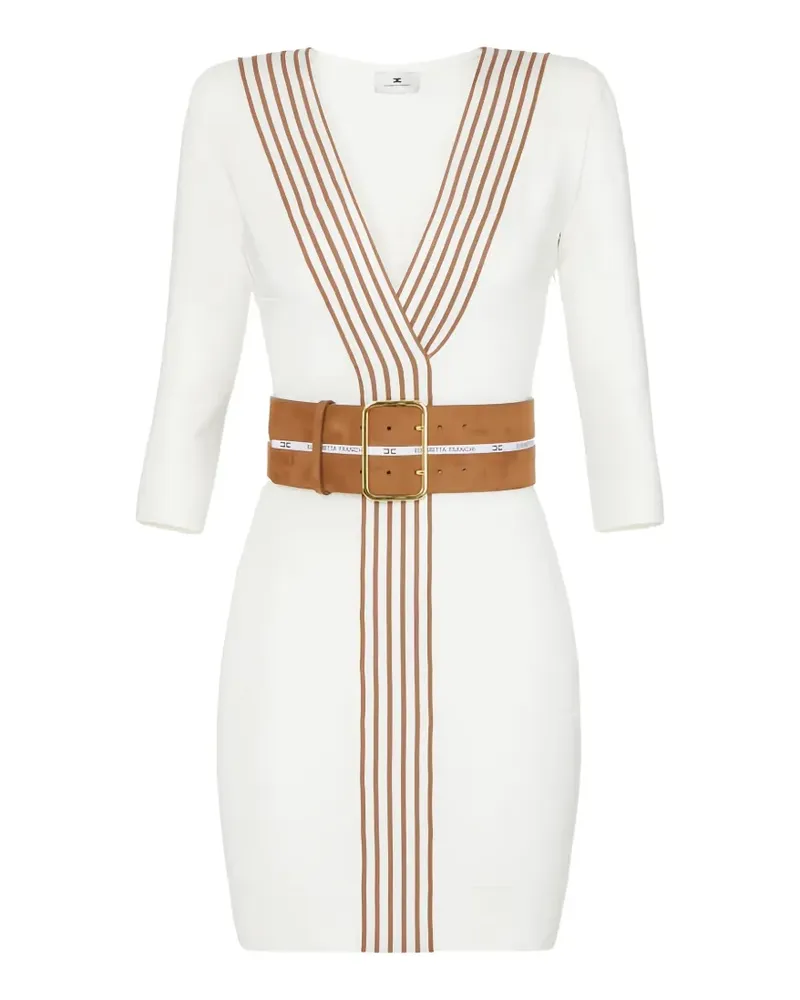 Elisabetta Franchi striped knit mini dress - Weiß Weiß