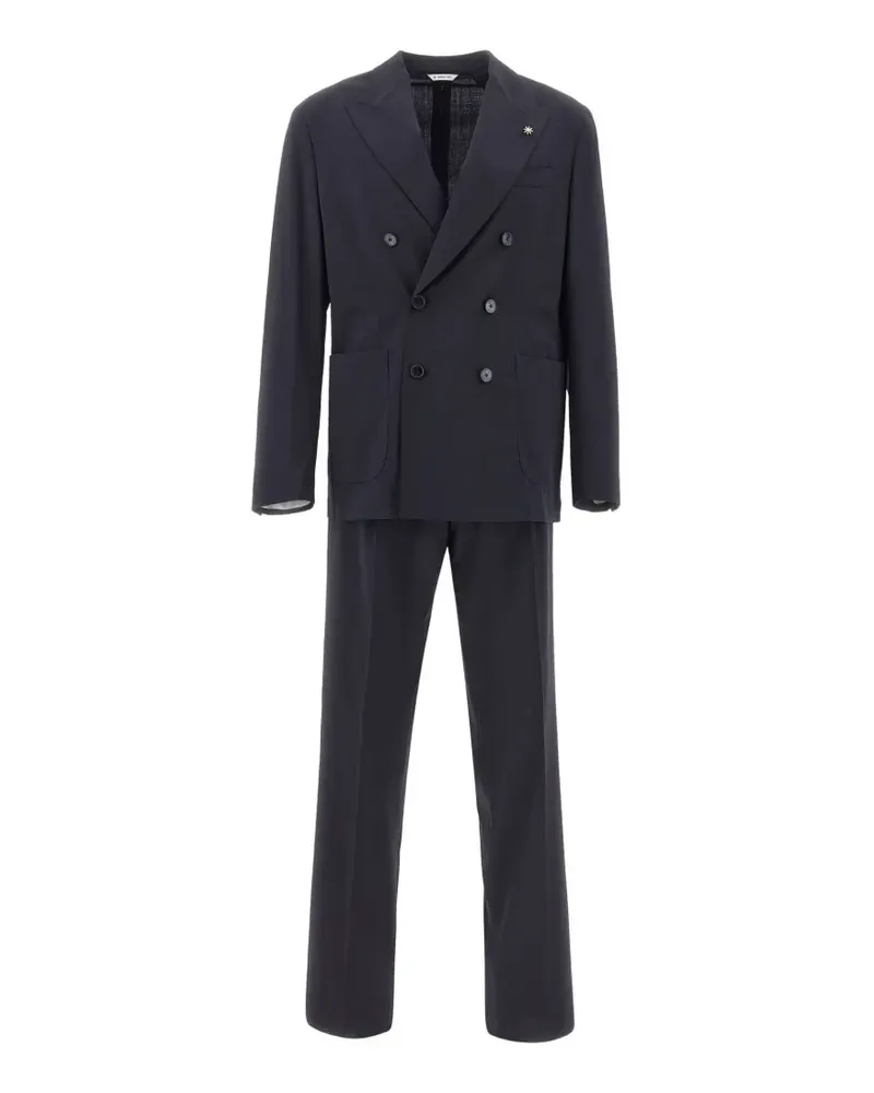 Manuel Ritz double-breasted peak-lapel suit - Blau Blau