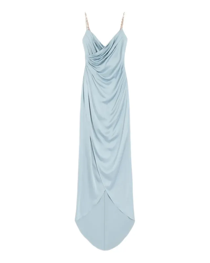 Valentino Garavani Langes Kleid aus besticktem Cady-Satin - Blau Blau