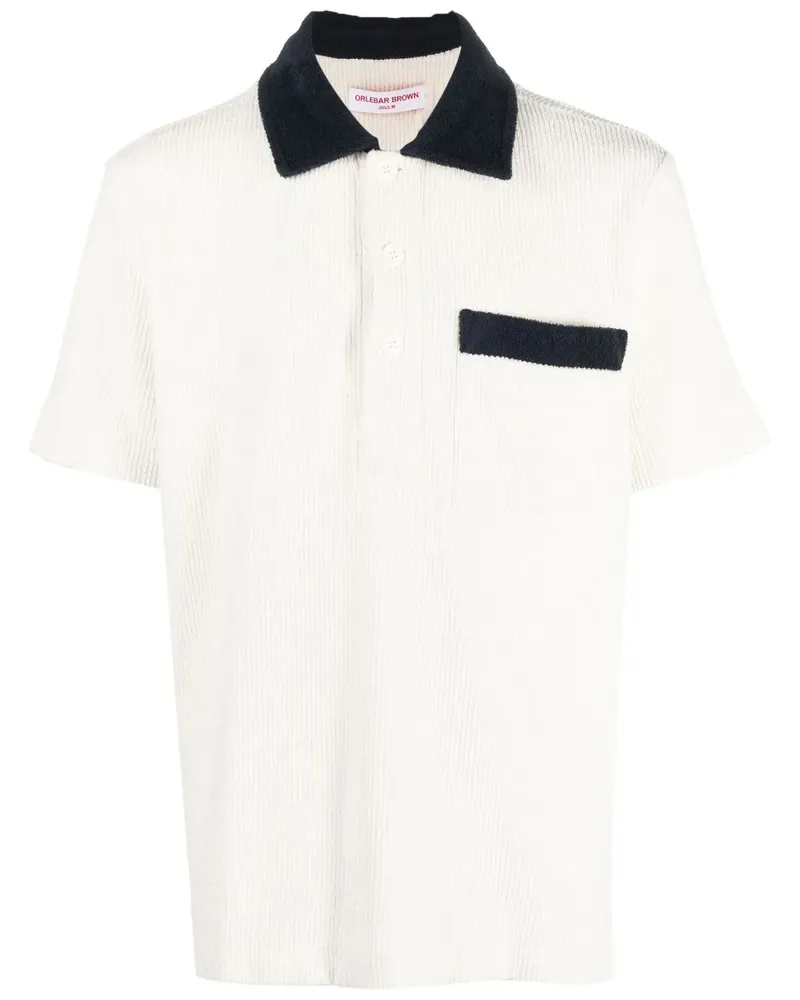 Orlebar Brown Geripptes Atholl Poloshirt - Nude Nude