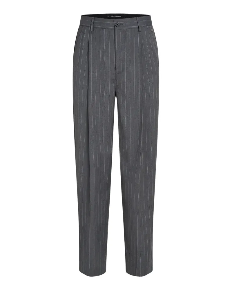 Karl Lagerfeld Bundfaltenhose mit Nadelstreifen - Grau Grau