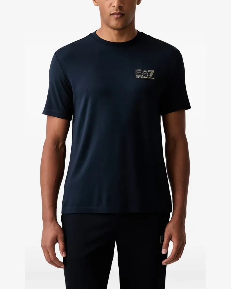 EA7 T-Shirt mit Logo-Detail - Blau Blau