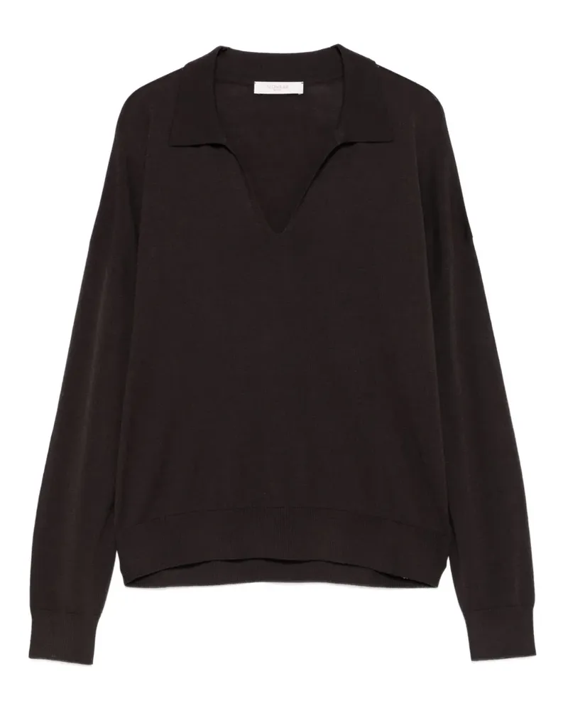 Incotex polo-neck long-sleeve t-shirt - Schwarz Schwarz