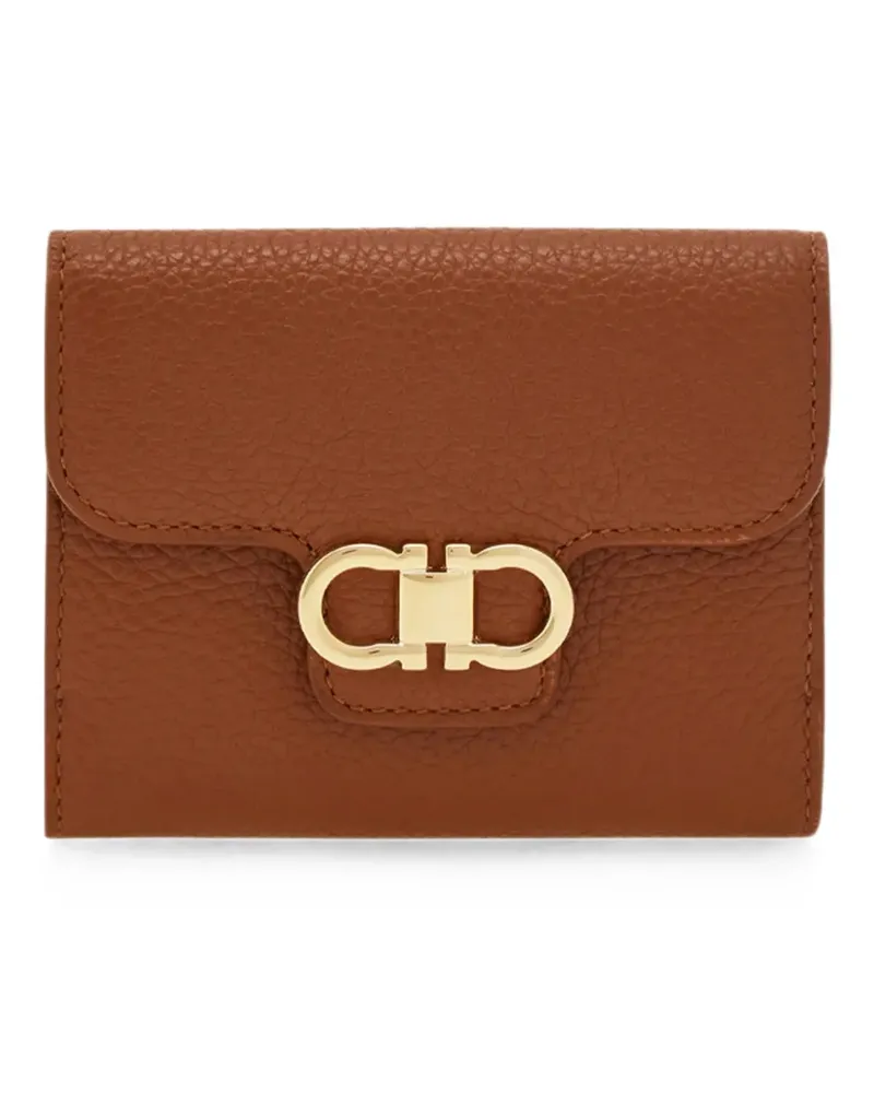 Ferragamo Gancini pebbled wallet - Braun Braun
