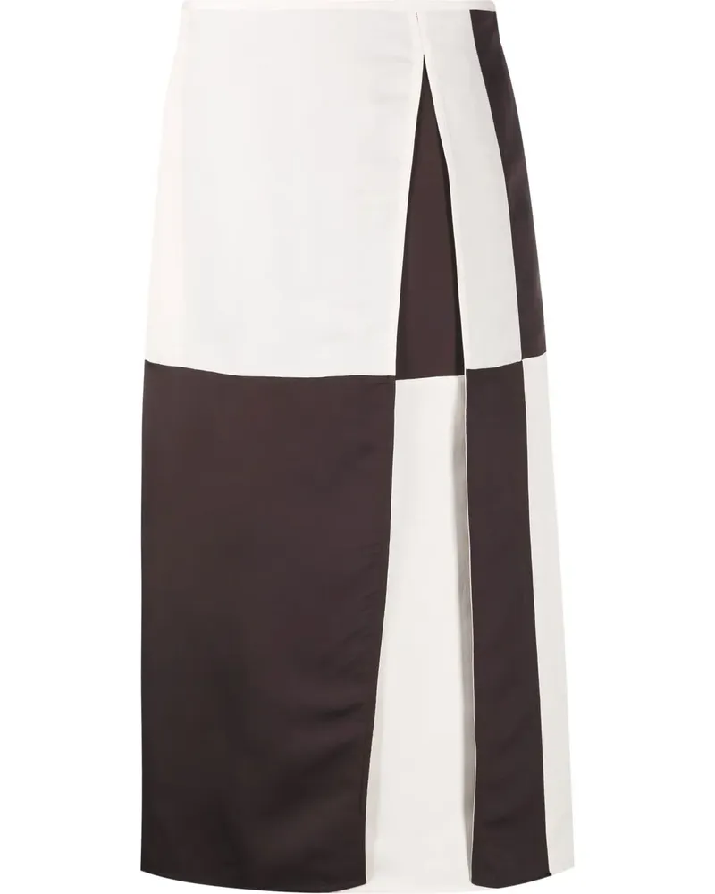 Jil Sander Midirock in Colour-Block-Optik - Nude Nude