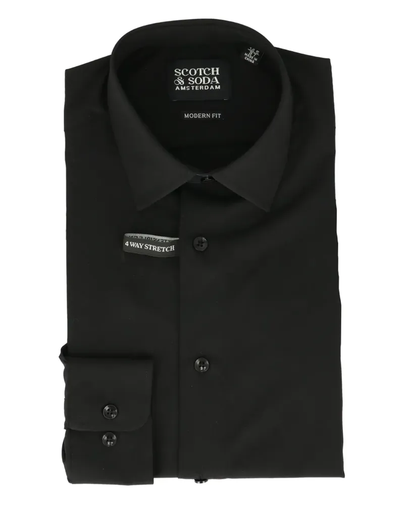 Scotch&Soda Hemd aus Vier-Wege-Stretch - Schwarz Schwarz