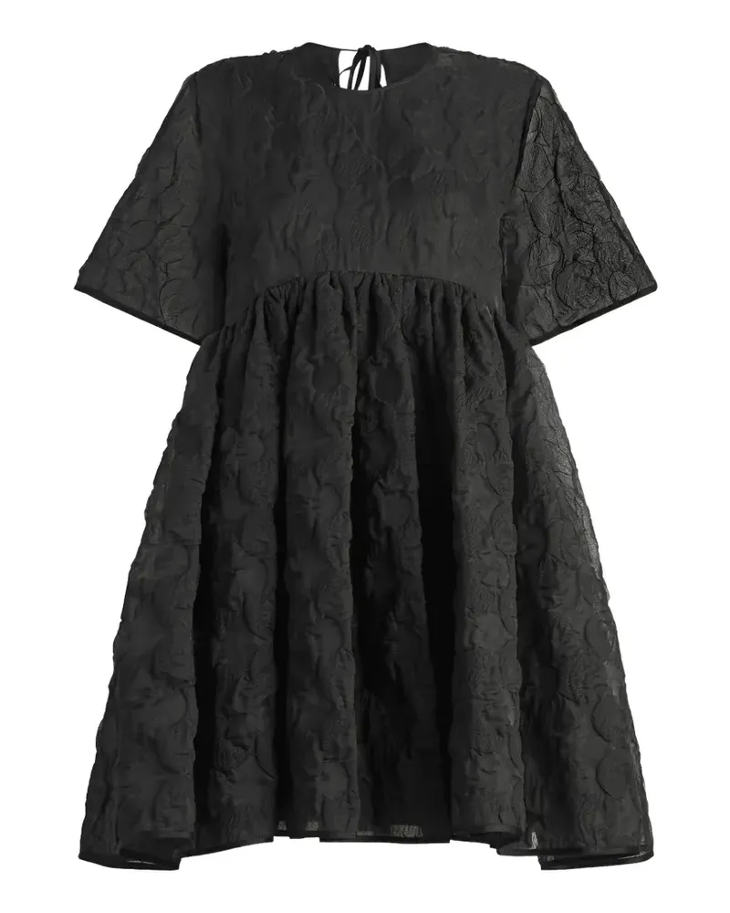 Cecilie Bahnsen Britney textured short-sleeve cotton mini dress - Schwarz Schwarz
