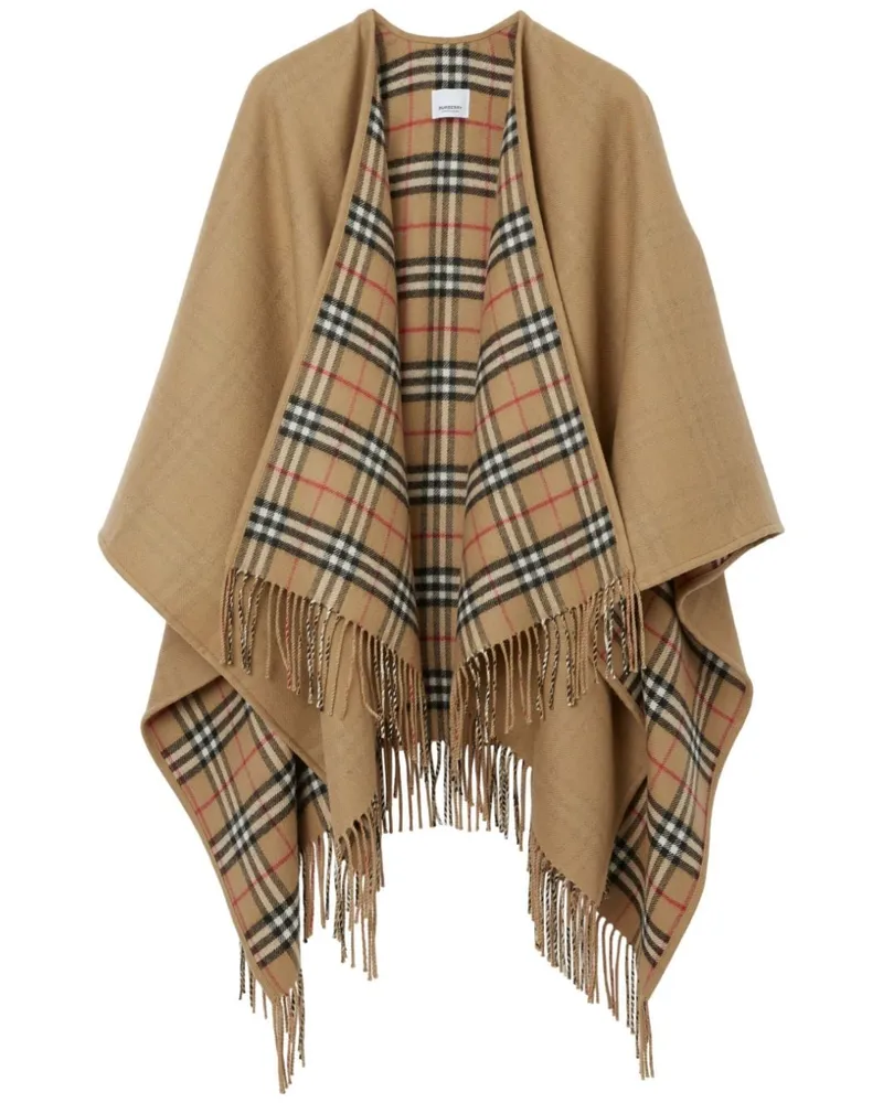 Burberry Wendbares Cape mit Karomuster - Nude Nude
