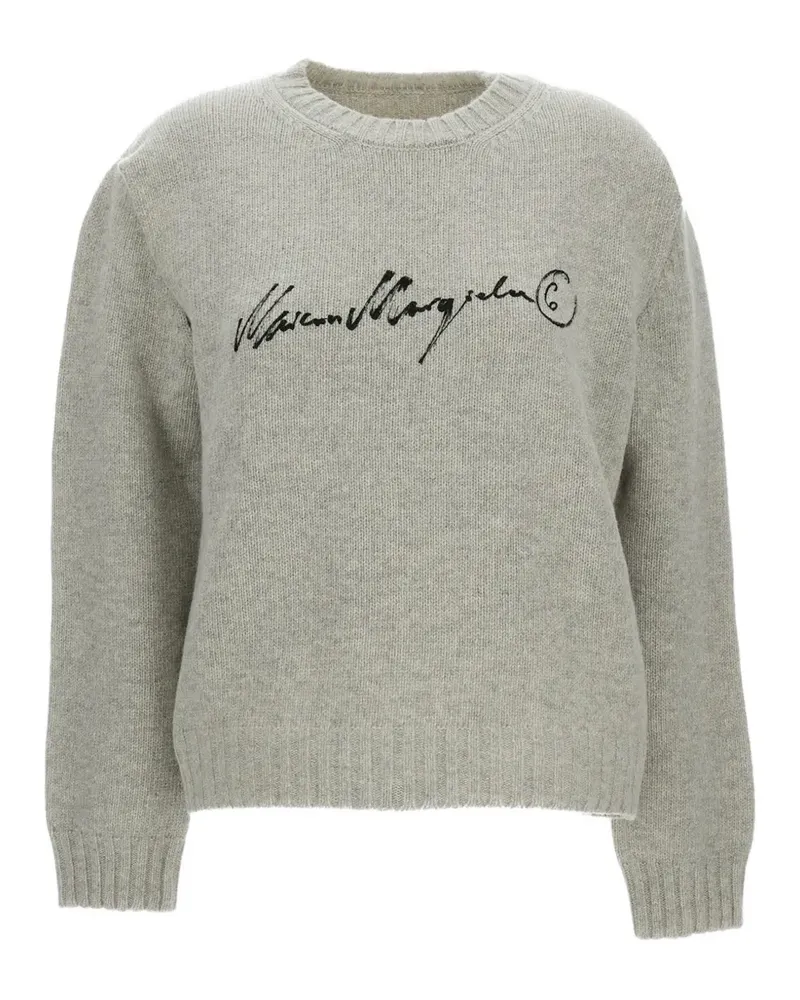Maison Margiela Cut-Out-Pullover mit Logo-Print - Grau Grau