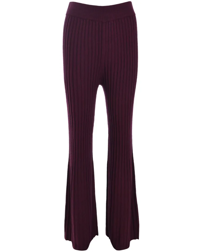 ba&sh Gestreifte Strickhose - Violett Violett