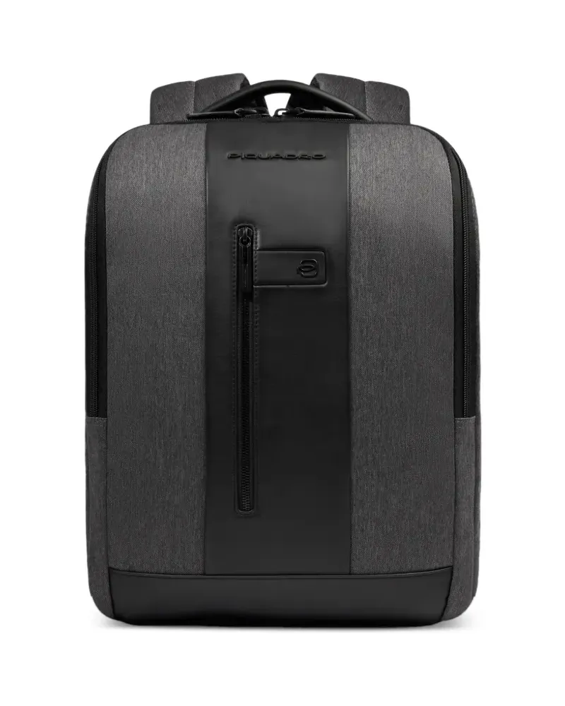 Piquadro Computer 15,6" leather-panelled backpack - Grau Grau
