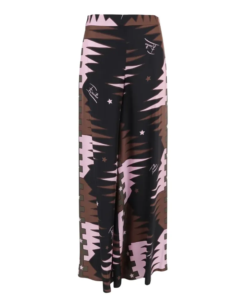 Emilio Pucci Palazzohose mit Iride-Print aus Seide - Schwarz Schwarz