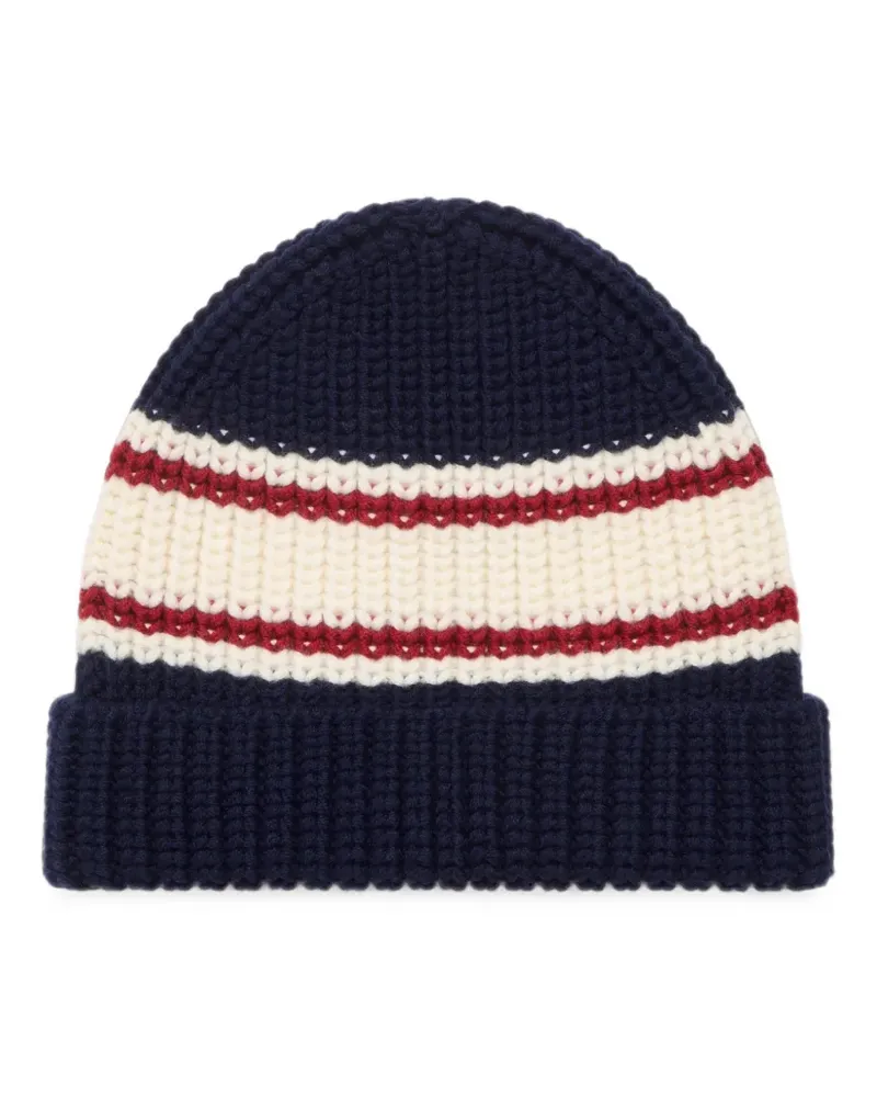Alanui Gestreifte Rugby Club Beanie - Blau Blau