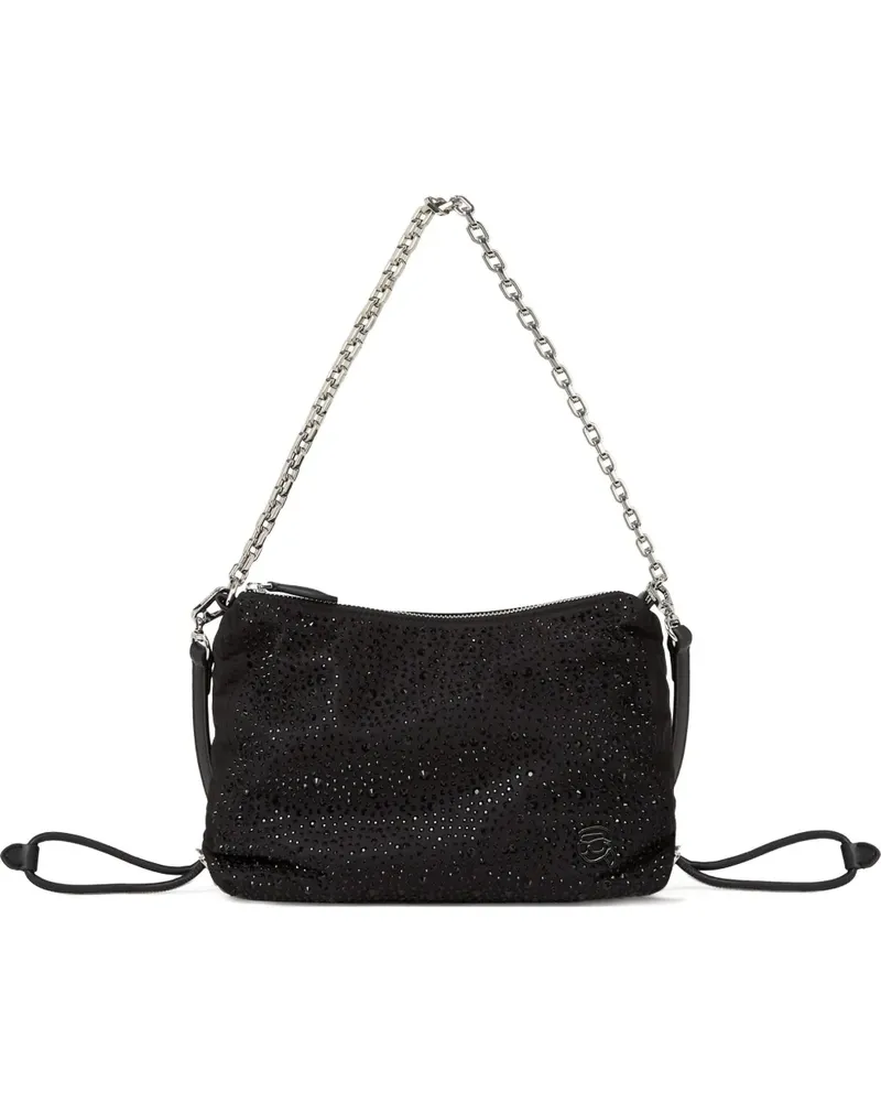 Karl Lagerfeld Kleine Ikon Schultertasche mit Strass - Schwarz Schwarz