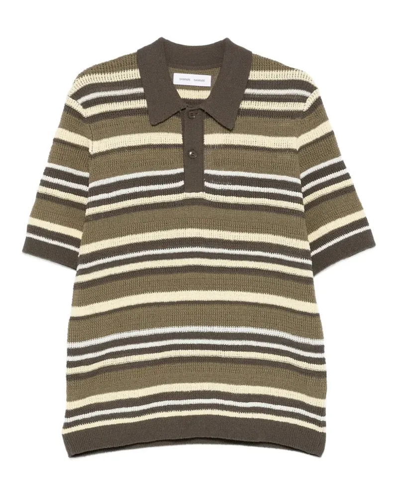 Samsøe & Samsøe Gestreiftes Samarco Poloshirt - Grün Grün
