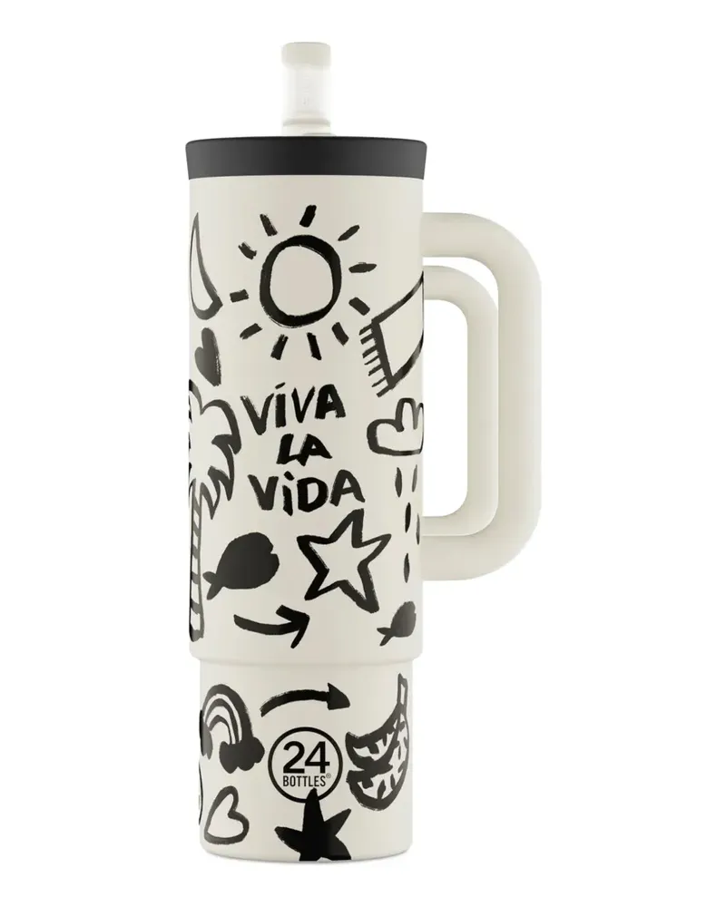 24BOTTLES Viva La Vida Becher mit Strohhalm (800ml) - Nude Nude