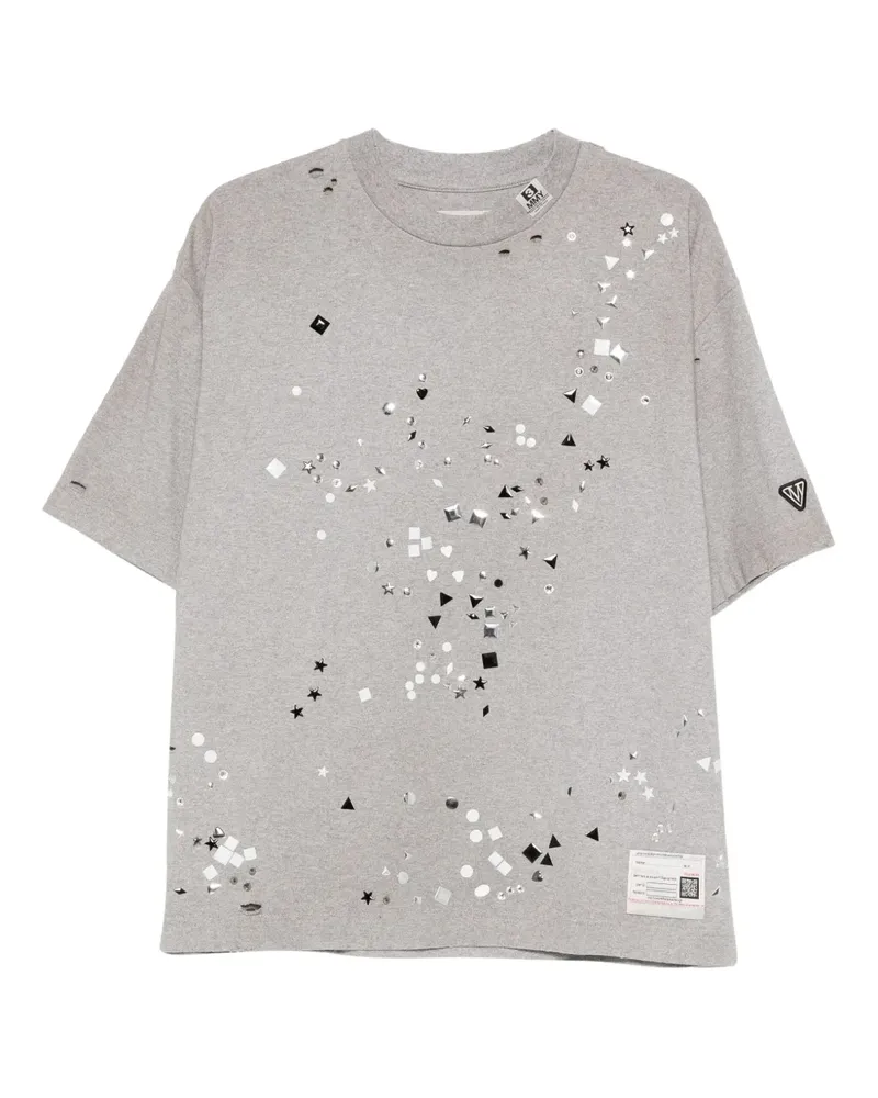 MIHARAYASUHIRO Verziertes Distressed-T-Shirt - Grau Grau