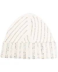 Ermanno Scervino Beanie mit Kristallen Weiß