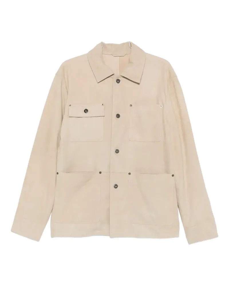 Paolo Pecora Milano button-up shirt jacket - Nude Nude