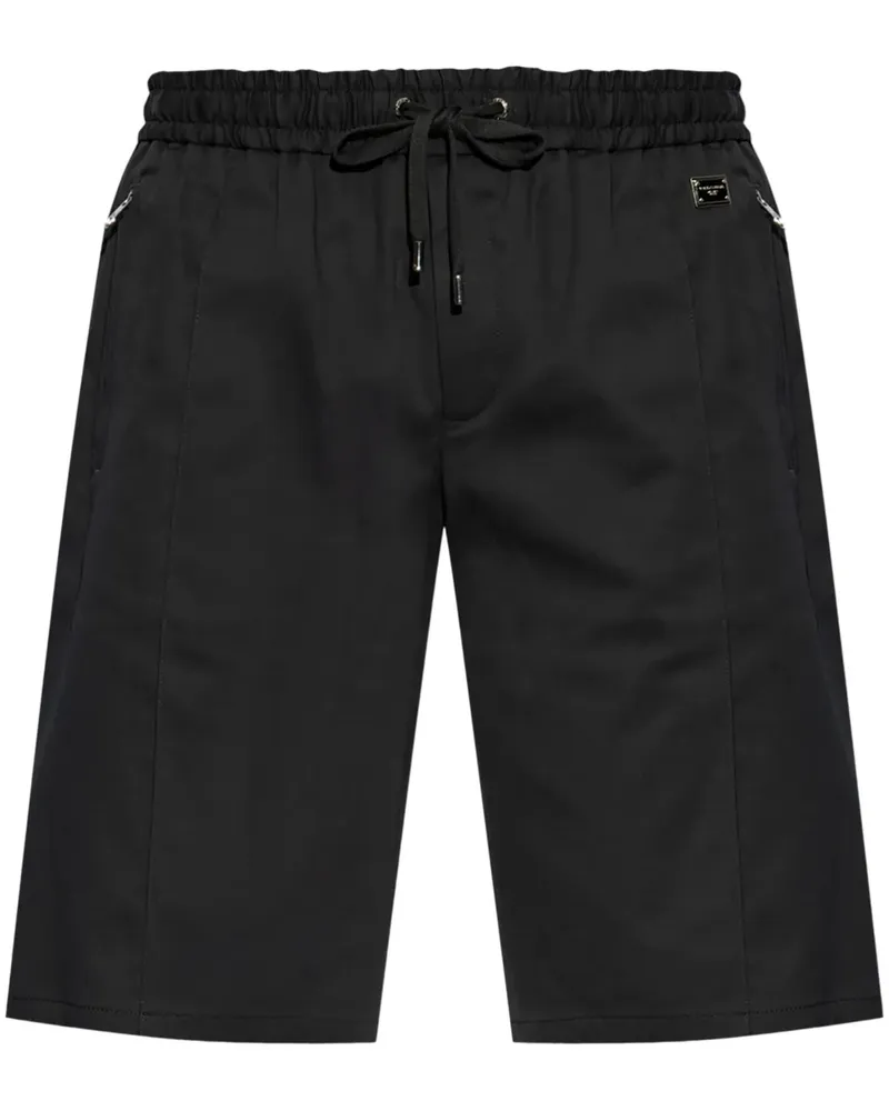 Dolce & Gabbana Joggingshorts mit Logo-Schild - Schwarz Schwarz
