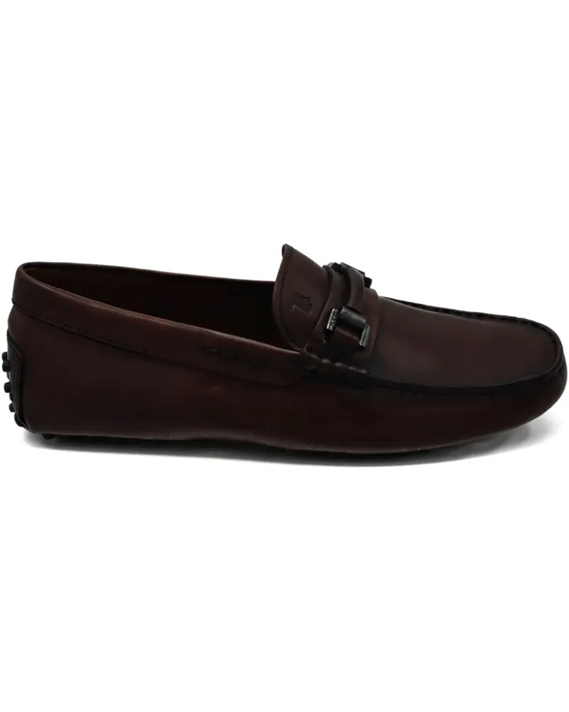 TOD'S morsetto t leather loafers - Braun Braun