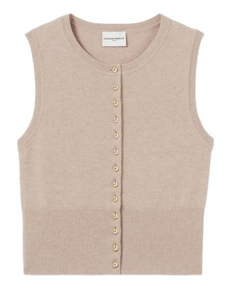 Claudie Pierlot Strickoberteil mit Knopfleiste - Nude Nude