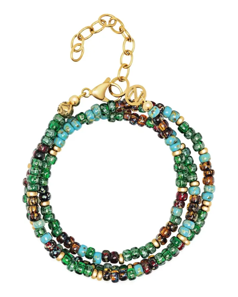 Nialaya Miyuki beaded wrap bracelet - Gold Gold