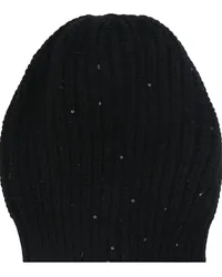 Brunello Cucinelli sequined rib knit beanie Schwarz