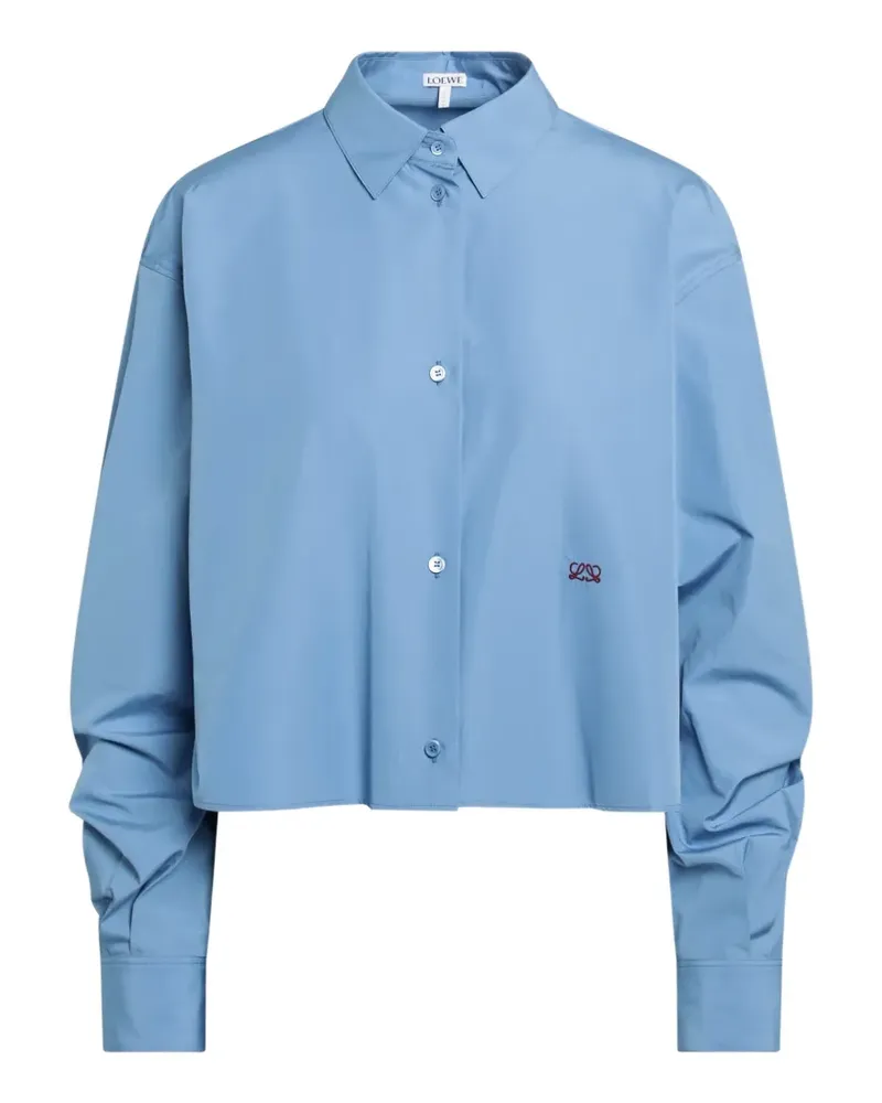 Loewe Anagram-embroidered cropped shirt - Blau Blau