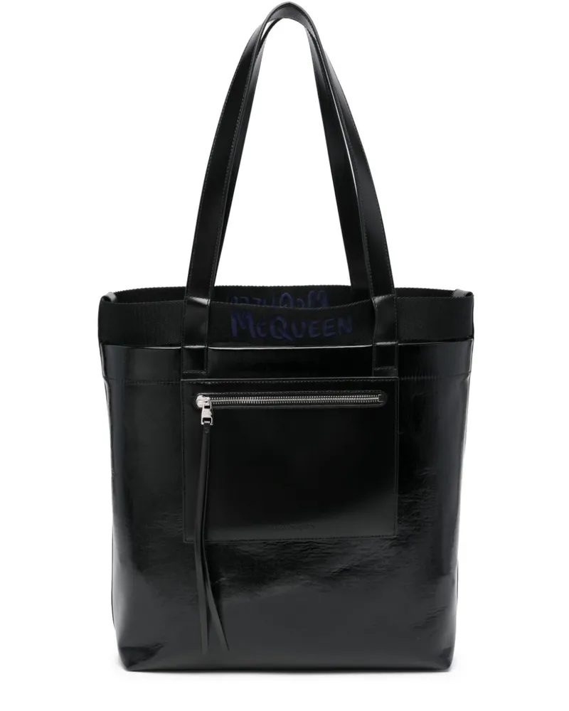 Alexander McQueen Schultertasche mit beschichtetem Finish - Schwarz Schwarz