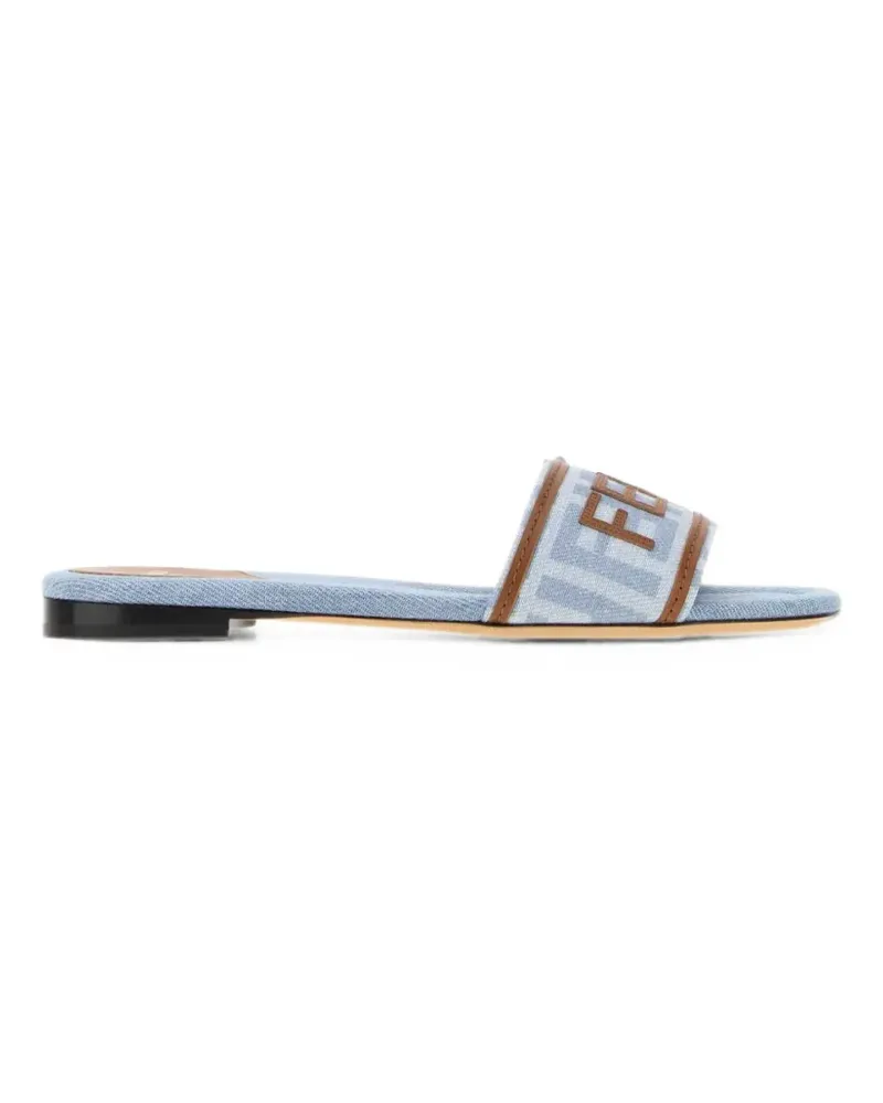 Fendi Sunshine Jeans-Sandalen mit Logo-Patch - Blau Blau