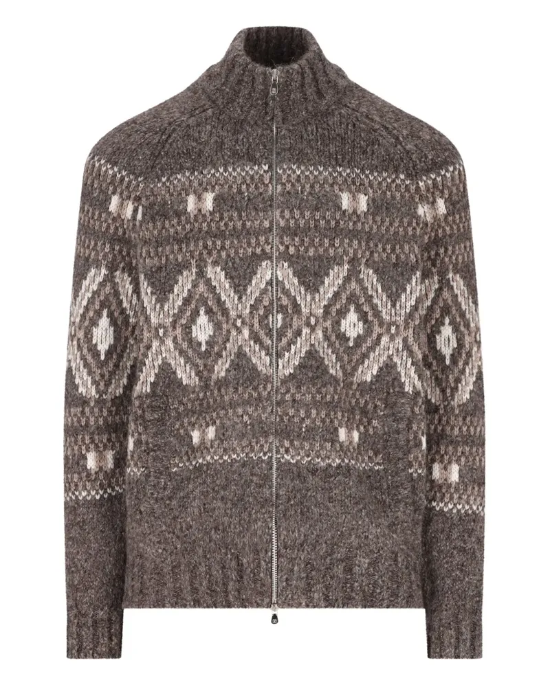 Brunello Cucinelli Cardigan mit Fairisle-Muster - Braun Braun