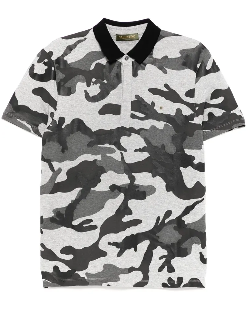 Valentino Garavani Poloshirt mit Camouflagemuster - Grau Grau