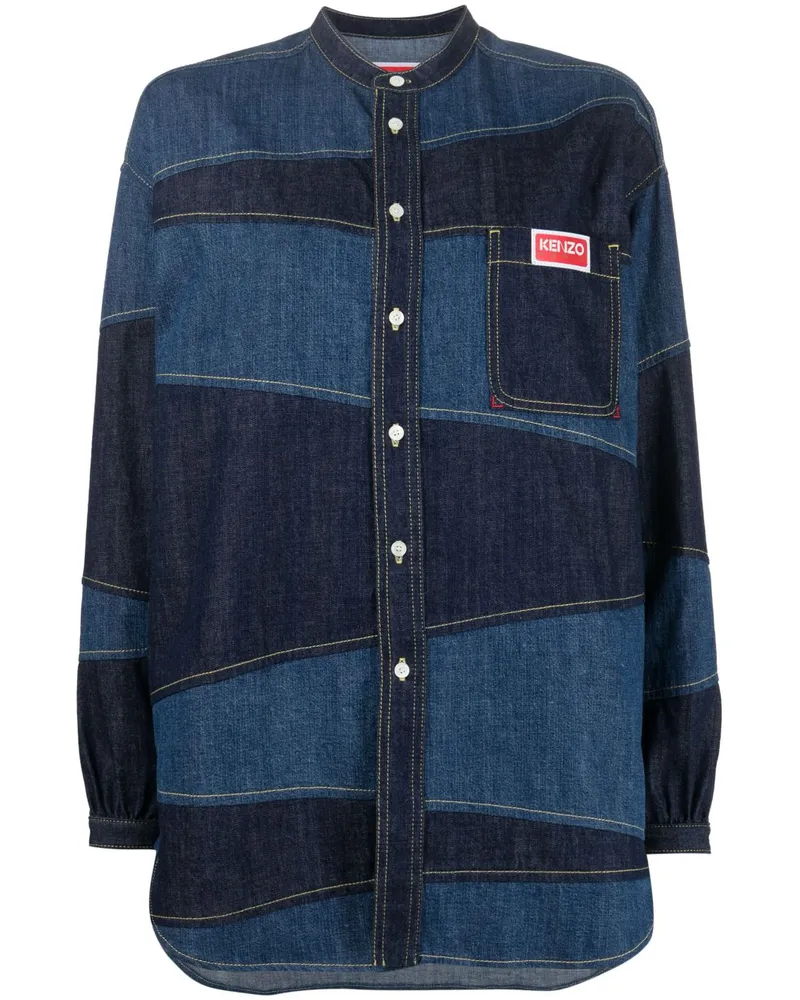 Kenzo Jeanshemd im Patchwork-Look - Blau Blau