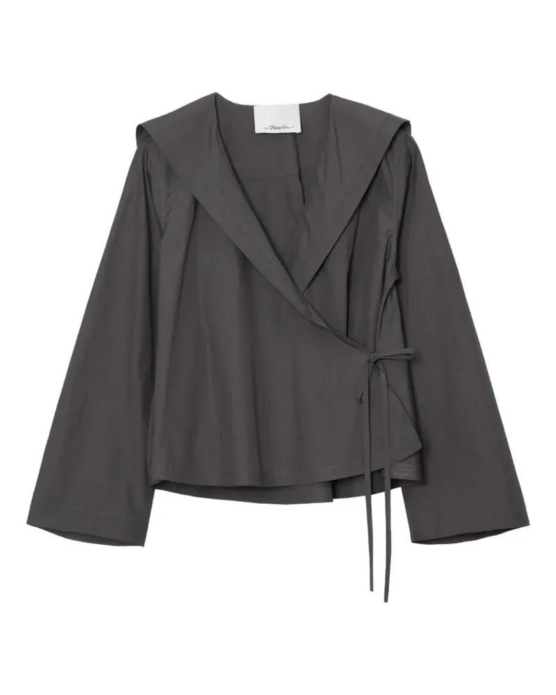 3.1 phillip lim wide collar tie blouse - Grau Grau