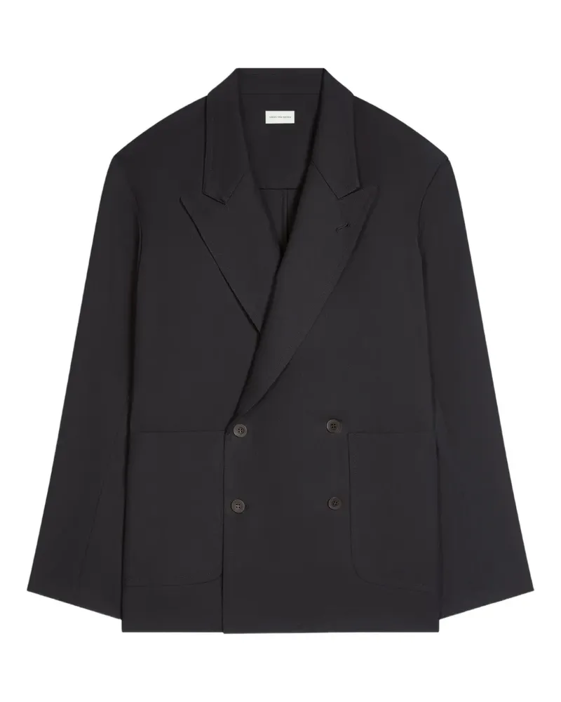 Dries van Noten Doppelreihiges Sakko - Schwarz Schwarz