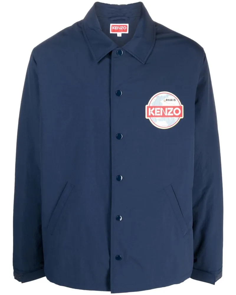 Kenzo Hemd mit Logo-Print - Blau Blau