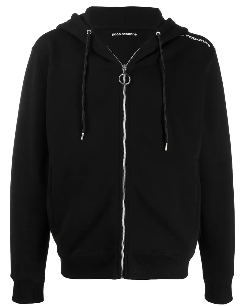 Paco Rabanne Cardigan mit Logo - Schwarz Schwarz