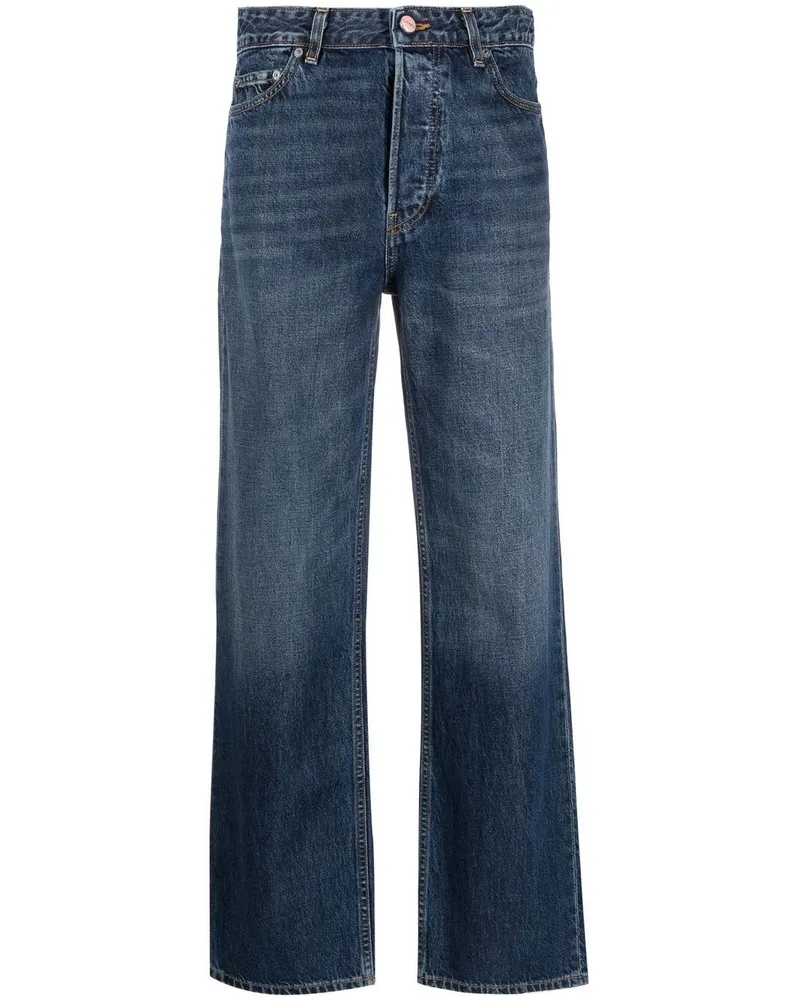 Ganni Jeans mit weitem Bein - Blau Blau